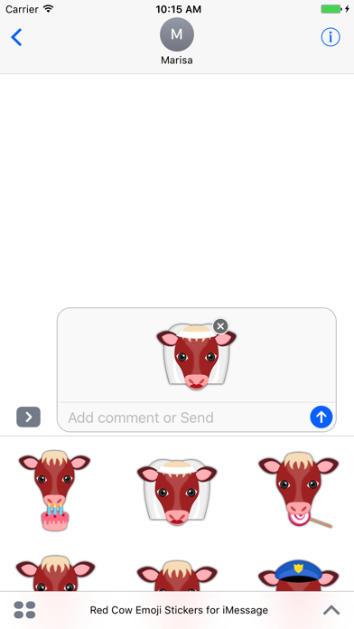 Red Cow Emoji Stickers for iMessage 1.0 IOS -