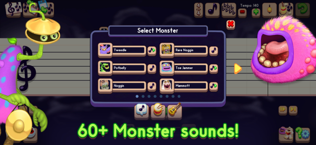 Captura de pantalla del compositor de My Singing Monsters