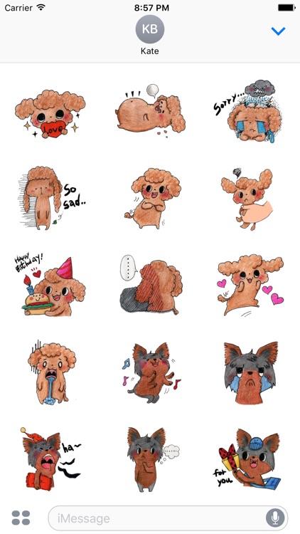 Yorkshire Terrier Dog Stickers for iMessage