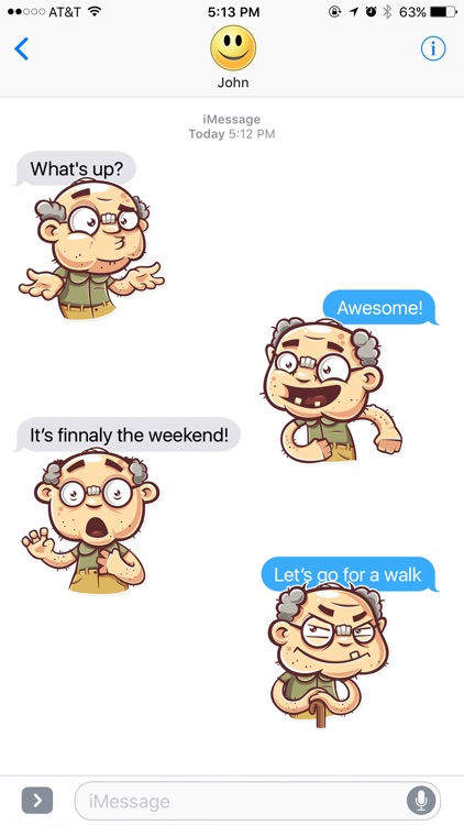 Cheerful Grandfather Stickers