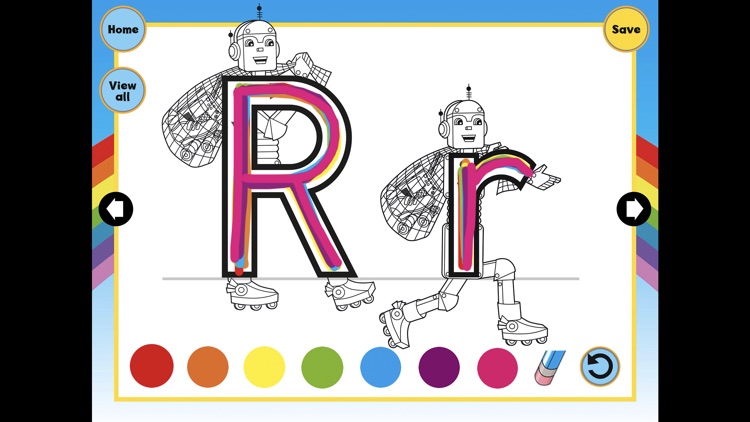 Letterland Rainbow Writing - Trace letter shapes