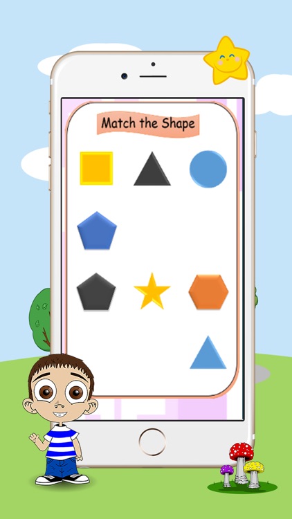 Geometric shapes matching game preschoolers math