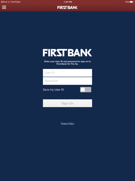 First Bank On The Go for iPad