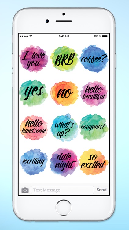 Watercolor Messages and Words Sticker Pack screenshot-3
