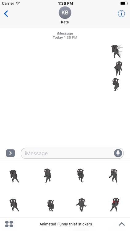 Animated Funny Thief Stickers Pack For iMessage