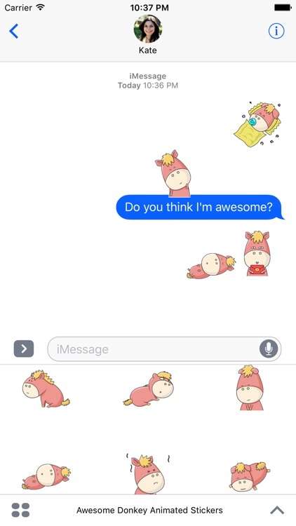 Awesome Donkey Animated Emoji Stickers