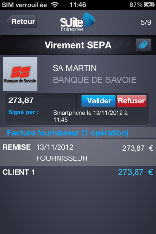 Suite Entreprise Mobile Banque de Savoie screenshot 4