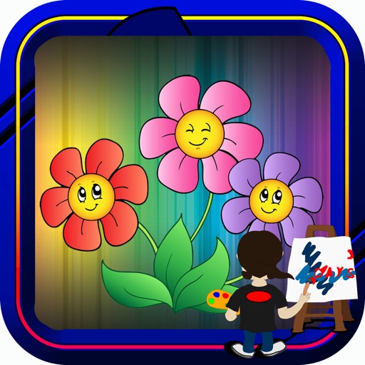 Book Colouring For Cartoon Flower Version iOS App