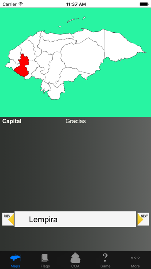 Honduras Department Maps and Capitals