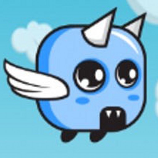 Cute Flying Blue Horn Adventure icon