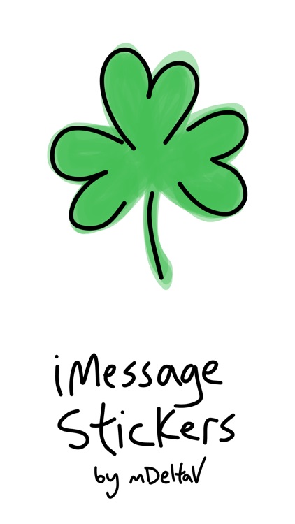 St Patricks Day, clover text stickers for iMessage