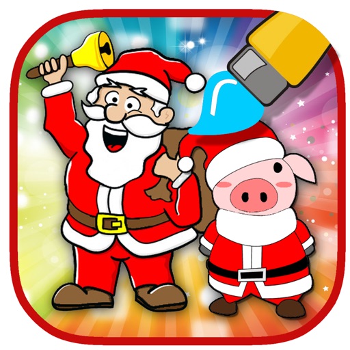Pep Pig And Santa Coloring Kids Game Education iOS App