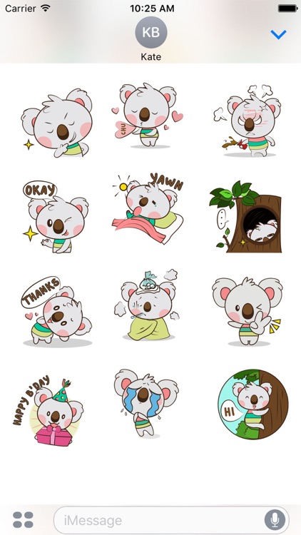 Kuruu, the cute little koala for iMessage Sticker