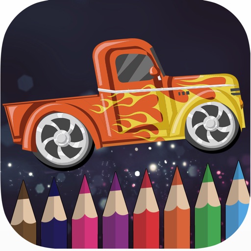 Speed racing car coloring book for kids games iOS App