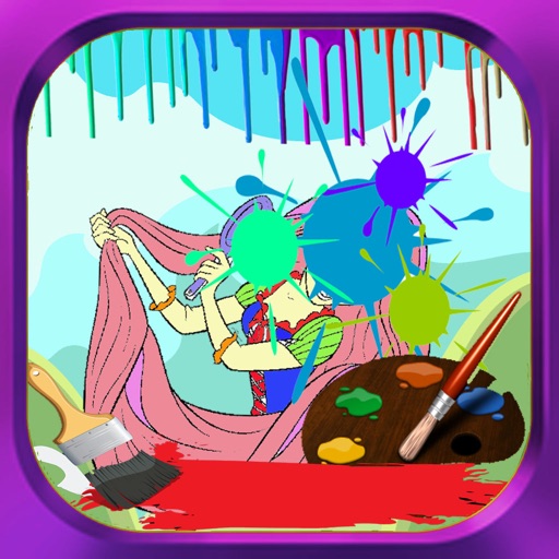 Coloring Page Kids Rapunzel Version iOS App