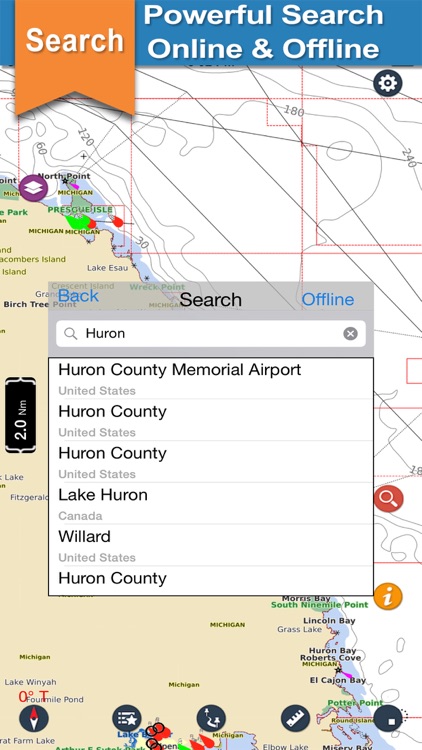 Huron Lake GPS offline nautical chart for boaters screenshot-3