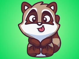 Brown Raccoon Stickers