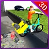 Kids Riding Garbage Bicycle & Biker Simulator 3d