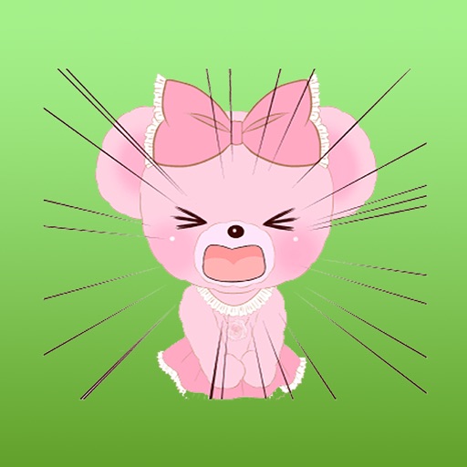 Mint The baby Girl Pink Bear Sticker