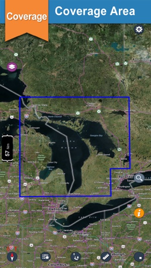 Huron Lake GPS offline nautical chart fo