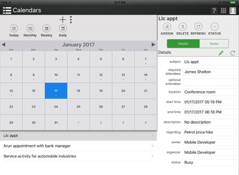 Mobile CRM+ for MS Dynamics CRM Online (iPad) screenshot 3