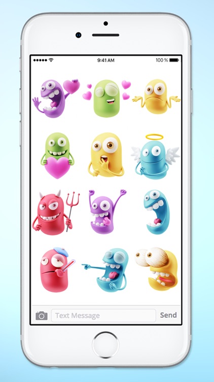 Silly 3D Monster Emojis Sticker Pack