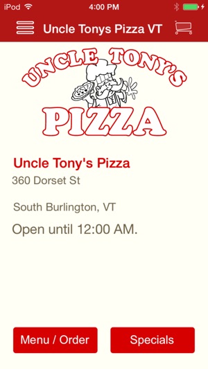 Uncle Tony's Pizza VT