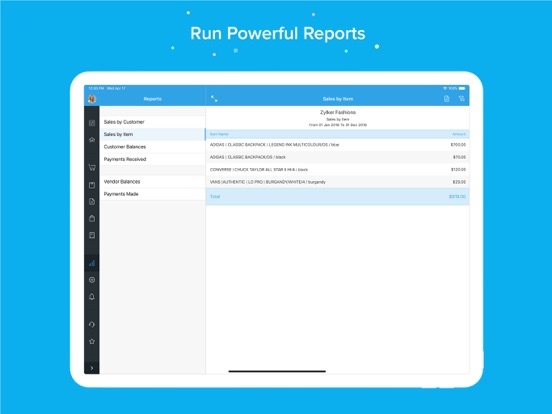 Zoho Inventory Management App