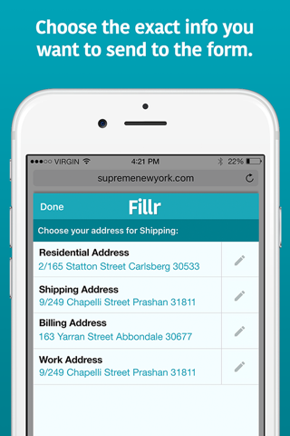 Mobile Autofill by Fillr screenshot 3