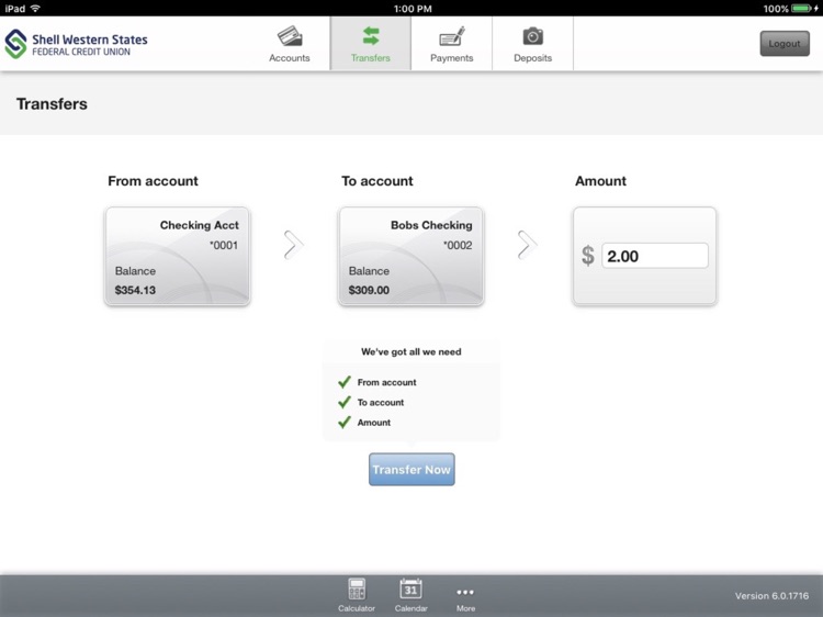 SWSFCU Mobile Banking for iPad screenshot-3