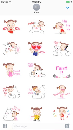 Fiona The Cute Girl Animated English Stickers(圖1)-速報App