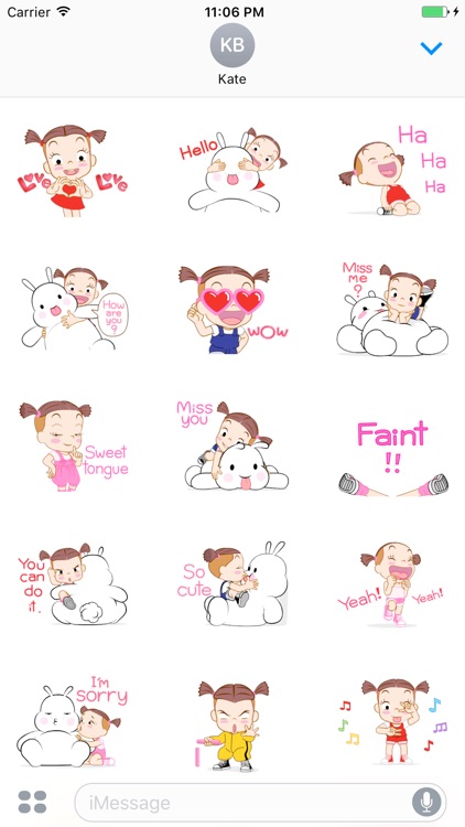 Fiona The Cute Girl Animated English Stickers