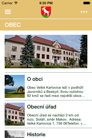 Obec Velké Karlovice screenshot 2