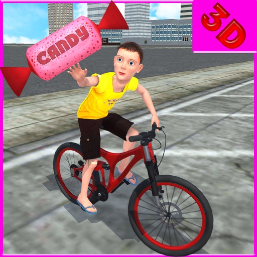 Kids Bicycle Candy Speed Collection Simulator 3D Icon