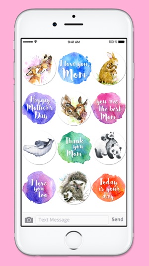 I Love You Mom Watercolor Mothers Day Sticker Pack(圖3)-速報App