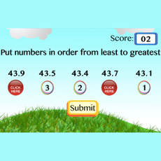 Activities of Put decimal numbers in order