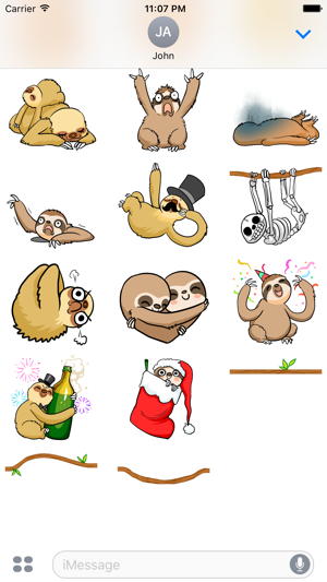 Happy Lazy Sloths Stickers(圖4)-速報App