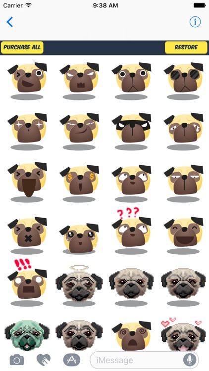 Pug Stickers - Cute Pug Emojis Pack