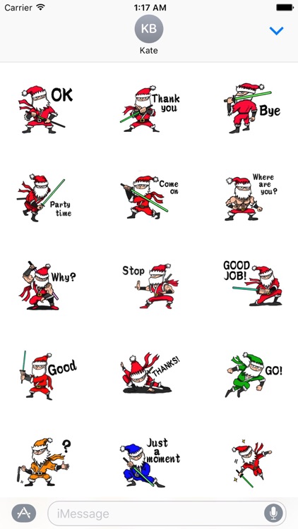 Stickers Of Funny Ninja Santa Claus screenshot-3