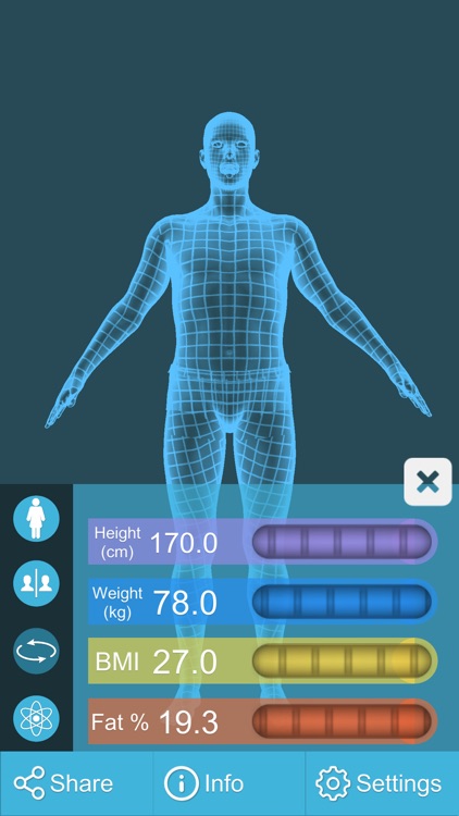 BMI 3D (3D Body Mass Index calculator) screenshot-4