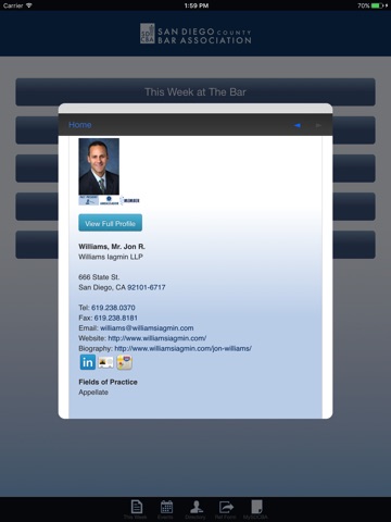 San Diego County Bar Association Mobile App screenshot 2