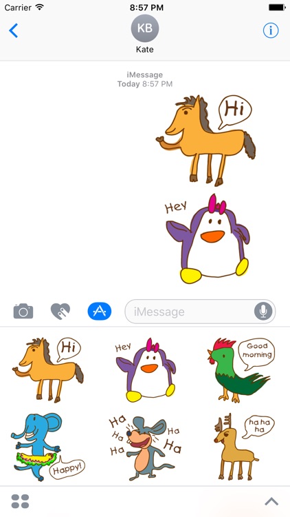 Animal Sticker.funny doodle stickers for iMessage