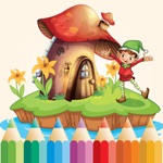 Fairy tale princess coloring pages for girls.