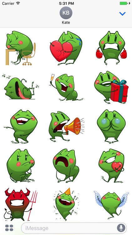 Emoji Cartoon Frog Stickers