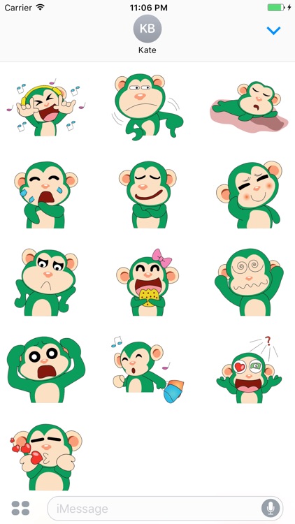 Kino The Funny Green Monkey Sticker