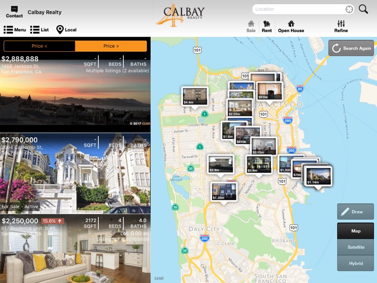 CalBay Realty Home Search for iPad