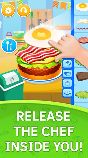 Burger Chef. Kitchen Game for Toddlers. 