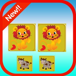 Matching game animal cute for Kids