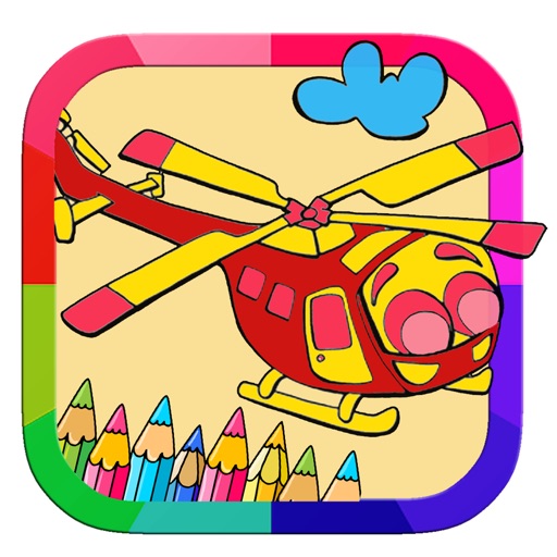 Copter Glider Coloring Book Game Free For Kids Icon