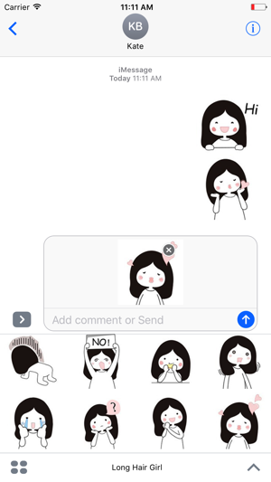 Long Hair Girl - Stickers - Emoji - Emoticons(圖1)-速報App